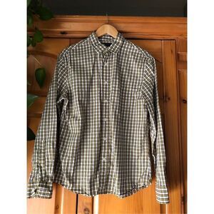BANANA REPUBLIC Organic Cotton Plaid Multi Button up Shirt SZ M